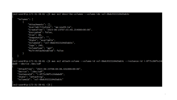 Launch an EC2 instance and EBS volume, and attach the volume to the instance using the CLI